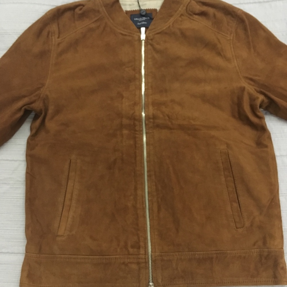 MEDIUM GRAND FRANK COGNAC SUEDE JACKET - $250.00